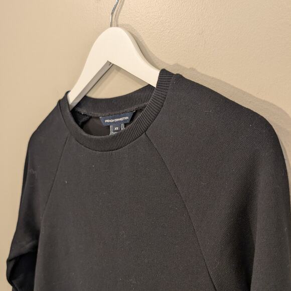 French Connection Sweater MixedMedia Sheer Pleats Classic Casual - Size XS - Picture 3 of 8